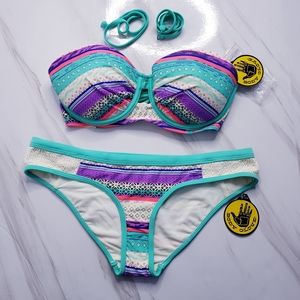 BODY GLOVE Bikini 2 PC. Top and Bottom Bustier XS